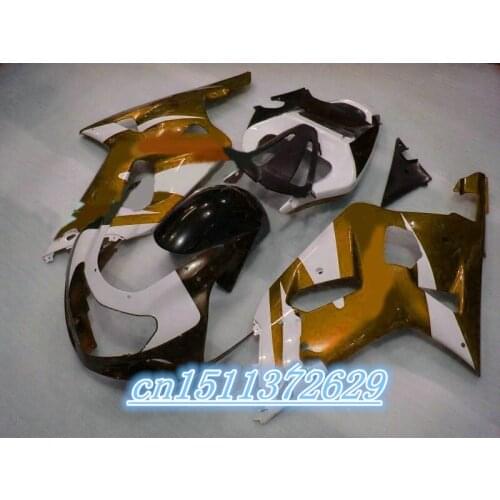 Motobike set fit for GSXR600 GSXR750 K1 2001 2002 2003 golden white black fairings GSXR 600 750 01-03 fairing kit