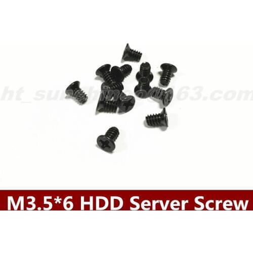 100PCS/LOT Computer Hard disk Flat Head Screws Cross Bolts Black M3.5*6 Server Screw