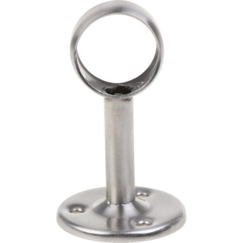 Stainless Steel Wardrobe Pipe Lever Ceiling-Mount Wall Mounted Support Center Support Brackets Guide Support Hardware