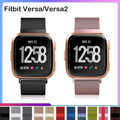 Magnetic Metal Strap for Fitbit Versa 2 Wrist Bracelet Wear-resistant Stainless Steel Replacement Fitbit Versa lite Wristbands