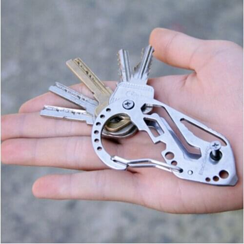 Edc Multifunctional Key Holder Screwdriver Wrench Carabiner Outdoor Tools Camping & Hiking Key Chains Bottle Opener Corkscrew