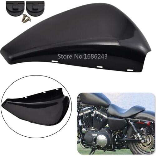 Motorcycle Glossy Black Side Oil Tank Battery Cover Covers Fits For Harley Sportster Nightster Iron 883 XL left