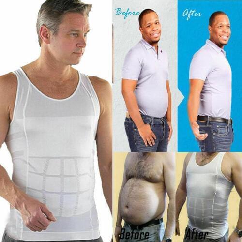 2020 Mens Body Shaper Fitness Slim Tummy Shaper Thin Belly Underwear Shapewear Waist Girdle Vest Tops belly fat burner for men
