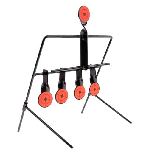 5 Targets Self Resetting Shooting Target Metal Target Stand Set