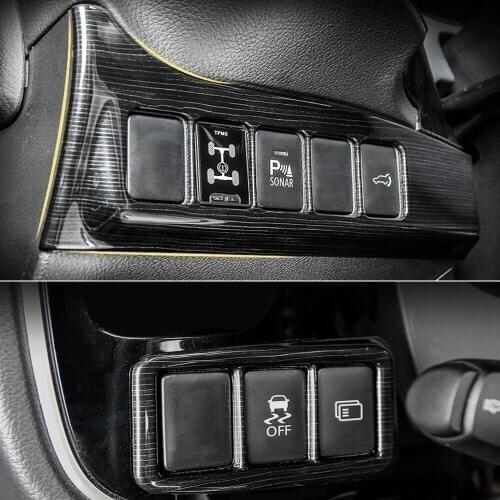 For Mitsubishi Outlander 2016 2017 2018-2020 ABS Matte Left Right Center Control Button Cover Trim Rear Trunk Switch Cover Trim
