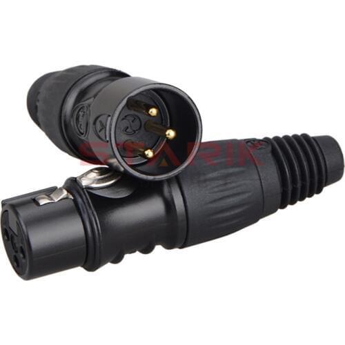 NEUTRIK YONGSHENG GOLD 3 Pin YS177 Male XLR PLUGS YS176 Female XLR Connector jack free shipping