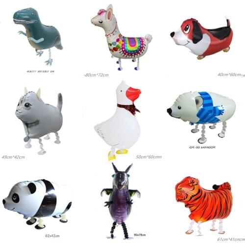New Cartoon Aluminum Film Balloon Walking Balloon Helium Balloon Birthday Party Childrens Toy Animal Pet Balloon