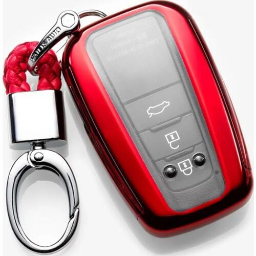 Car Key Case Cover Protection Accessories Keychain Ring Accessories TPU For Toyota Prius Camry Corolla C-HR CHR RAV4 Prado 2018