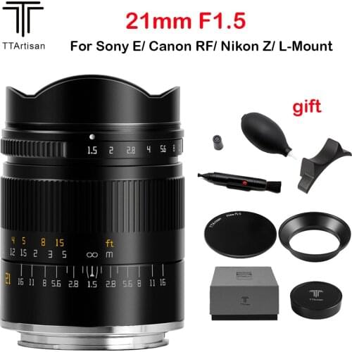 TTArtisan 21mm F1.5 Camera Lens Full Fame Manual Focus Lens for Sony E Canon RF Nikon Z Sigma Lumix Leica L M Mount Cameras