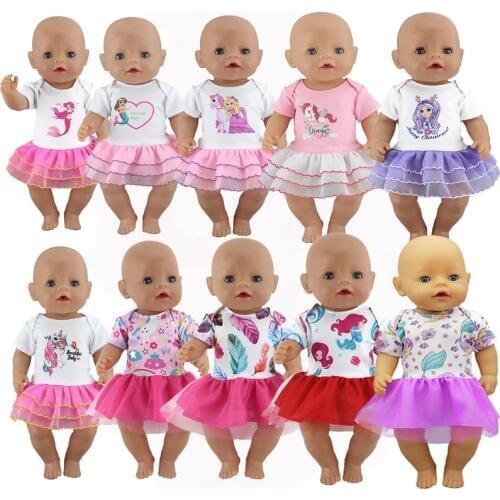 New Sport Dress Doll Clothes Fit 17 inch 43cm Doll Clothes Born Baby Doll Clothes For Baby Birthday Festival Gift
