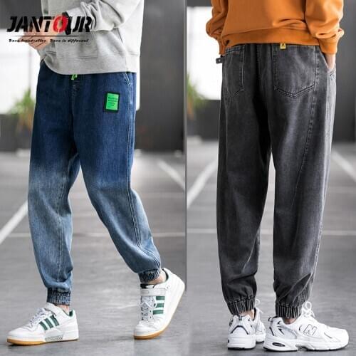 Kpop Clothes 2021Spring New Fashion Men Jeans Denim Cargo Pants Harem Trousers Male Hip Hop Jeans Men Joggers 8 Model