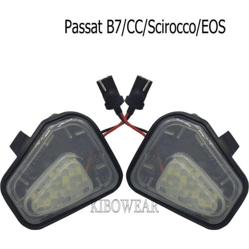 Pair 18-SMD LED Puddle Lights Welcome lamps For Volkswagen Passat B7 Passat CC Scirocco MK3 2009 2017 under side mirror lights