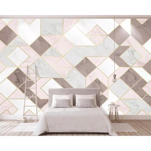 Beibehang Custom wallpaper Pink geometry TV background wall home decoration living room bedroom 3d wallpaper papel de parede