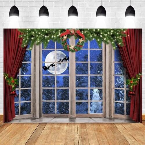 Yeele Christmas Backdrop Photocall Window Santa Claus Moon Baby Party Decor Photography Photographic Background For Photo Studio