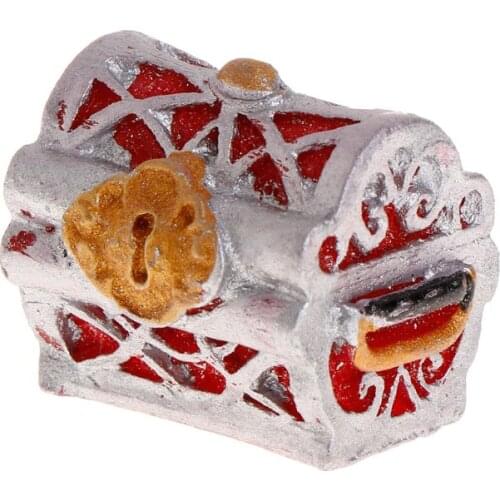 Treasure Chest Box Antique Creative Fish Tank Aquarium Decoration Landscape Pirate Gold Coins Home Ornaments Resin Crafts