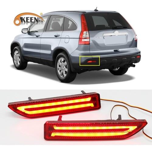 2Pcs For Honda CRV CR-V 2007 2008 2009 Led Rear Bumper Reflector Lights Fog Lamp Brake Taillight Light