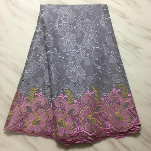 High quality swiss stones cotton fabric flowers & holes embroidered tissu africain brode coton guinea brocade fabric for wedding
