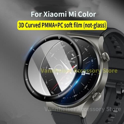 20D Curved Edge Full Soft Protective Film Cover For Xiaomi Mi Color Sports Edition Smart Watch Screen Protector (Not Glass