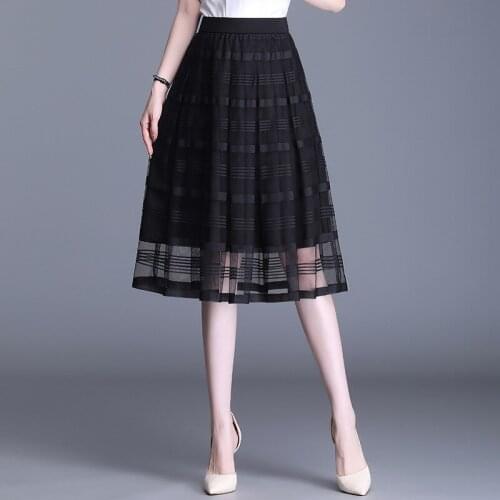 Women Pleated Tutu Tennis Beach Kawaii Skirt Jupe Punk Short Black Mesh A Line Skirts High Waist Goth Bandage Sexy Mini Summer