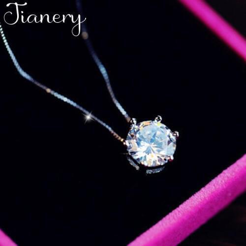JIANERY Bohemian Silver Color Cubic Zircon Necklaces For Women Boho Jewelry 2019 New