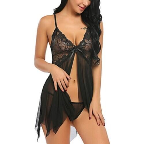 Women Sexy Lace Dress Babydoll Erotic Underwear Lingerie Sexy Transparent Lingerie Exotic Apparel Sleepwear Nightwear