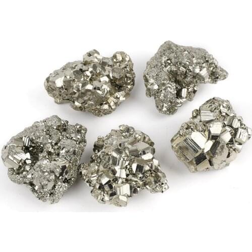 1 Box 16/18 Pyrite Iron Rough Chunky Nuggets Mineral Crystal Quartz Points For DIY Decor Crafts Specimen Teaching