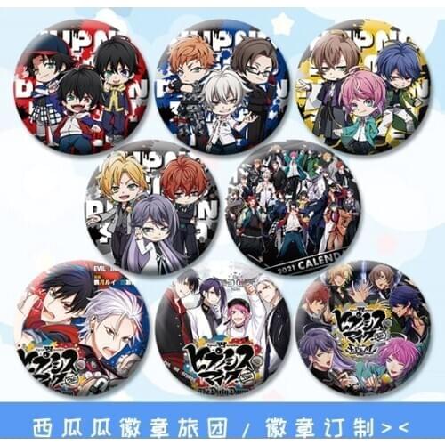 1pc 58mm Anime Division Rap Battle,Hypnosis Mic,DRB Badge Icons Brooch