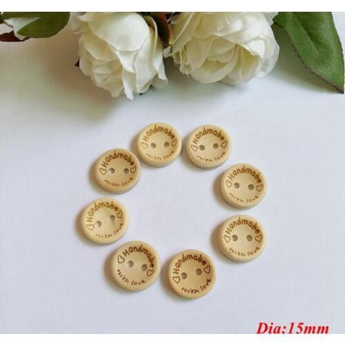 120PCs 15CM Handmade Letter Love Wooden Buttons For Decorative Sweater Overcoat Clothing Sewing Accessories Crafts Scrapbook