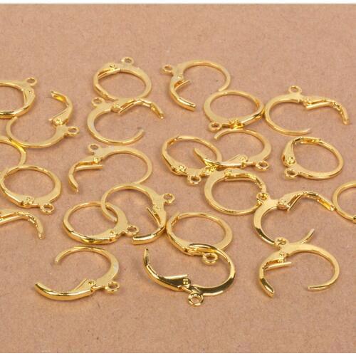20pcs Gold/Silver Hoop Earrings Base Hook Findings Dangle Charms Make Accessory Diy Ear Drop Earrings Circle Jewelry Clasps