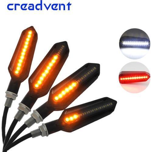 2X Multi-function Flowing Water Motorcycle Turn Signal Led Light Indicators Blinkers Flicker DRL Brake Lamp for honda/BMW