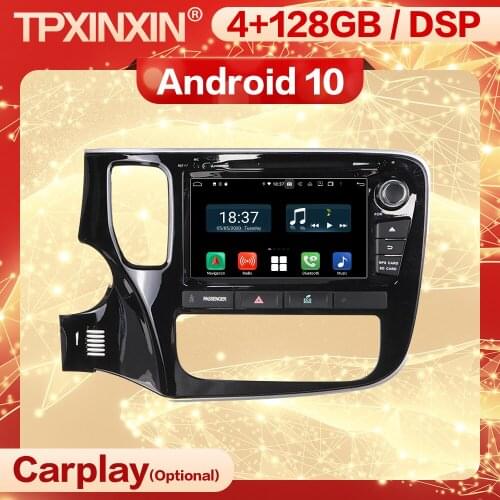 4+128G Carplay 2 Din Android 10 Multimedia Stereo Receiver For Mitsubishi Outlander 2014 2015 Radio Audio Video Player Head Unit