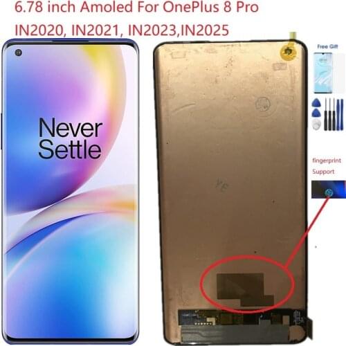 6.78 Inch Amoled For OnePlus 8 Pro LCD Touch Panel Digitizer For OnePlus 8 Pro 5G Display 1+8 Pro Screen Fingerprint Support