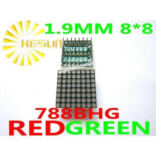 FREE SHIPPING 10PCS 1.9MM 8X8 Red Green bi-color 20*20 LED Dot Matrix Digital Tube Module 788BHG 788AHG LED Display Module