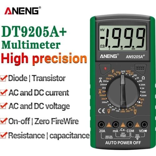 ANENG DT9205A+ Digital Multimeter AC/DC Profesional Transistor Tester Electrical Multimetro NCV Test Meter Auto Range Ture RMS