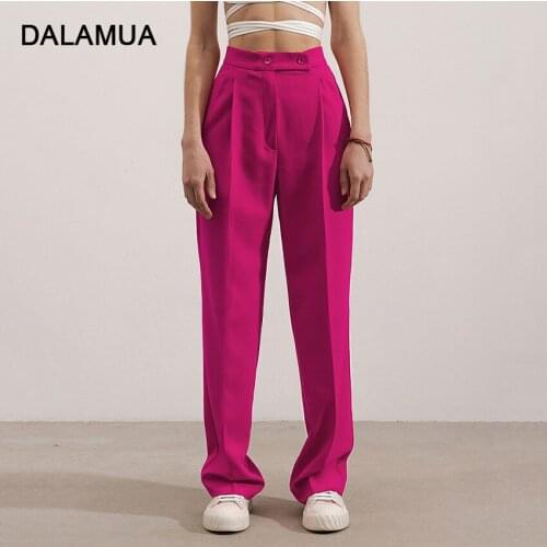 DALAMUA Women's Straight Trousers