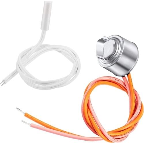 2 Pcs WR55X10025 Refrigerator Temperature Sensor Replace 914093, WR50X10068 Defrost Thermostat for GE Refrigerators