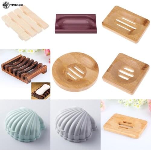 Wooden Natural Bamboo Soap Dish Storage Soap Rack Plate Box Tray Holder Bathroom For Home Kitchen Portable Soap Dish Storage Box