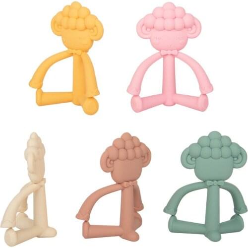 Baby Teething Toys BPA Free Silicone Toy Cute Soft Elephant Teether Ring