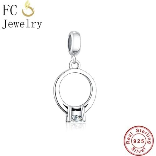 FC Jewelry Fits Original Brand Charms Bracelets Authentic 925 Silver Floating Ring Beads Pendant Mix CZ For Women Berloque DIY
