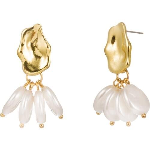 Geometry Pearl Earring Web Celebrity Fair Maiden Temperament Eardrop Fashion Earrings Women Jewelry