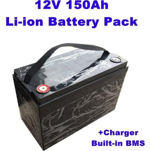 GTK Rechargeable 12V 150Ah Li-ion Battery Pack With 4S BMS LED Display For Solar Energy Storage Fishing Boat Solar Street Light