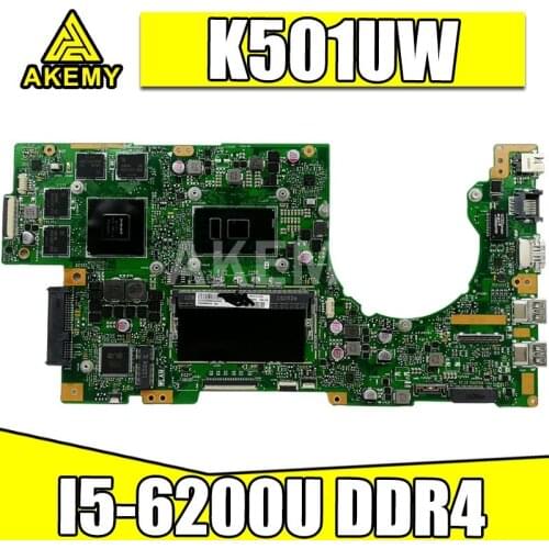 K501UW Laptop motherboard for ASUS K501UW K501UXM K501UQ original mainboard DDR4 8G-RAM I5-6200U GTX960M-GPU