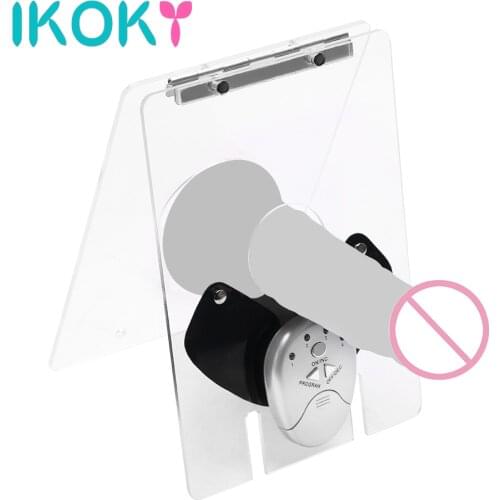 IKOKY Electro Shock Cock Ring Sex Toys For Men Testicle Ball Stretcher Scrotum Bondage Splint Electrical Penis Ring