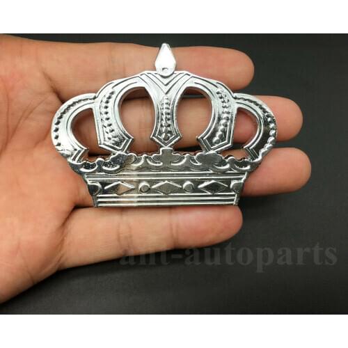 Metal Crown Luxury VIP Auto Car Silver Emblem Badge Decal Sticker Mortocycle