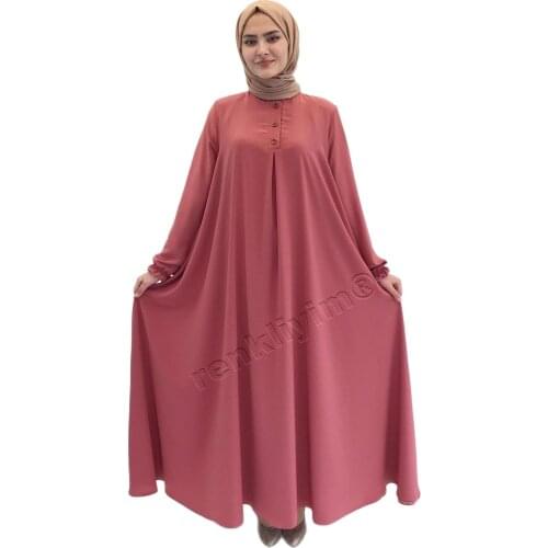 Soft crepe fabric long sleeve crew neck button extra large cut 145 CM 2021 summer season MAULANA MODEL muslim women elbis