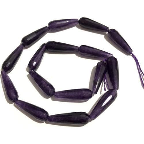 Mystic Purple Jad e Beads 8x25mm Faceted Teardrop Bead Stone Drop Pendant Beads,Loose Jades Bead For Jewelry,15"/string