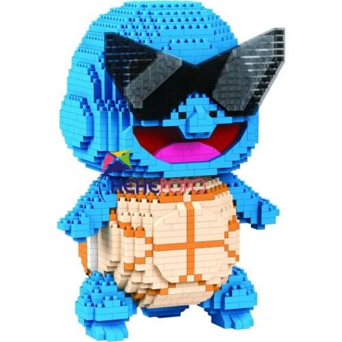 2100pcs+ Pokemoned Building Block Sunglasses Squirtle Psyduck Togepi Banana Micro Diamond Bricks Figures Model Toys for Kids