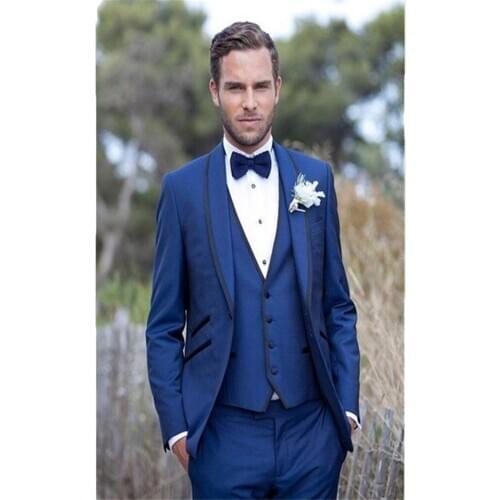 New Classic Men’s Suit Smolking Noivo Terno Slim Fit Easculino Evening Suits For Men blue Groom Business Formal Wear Blazer Tuxe