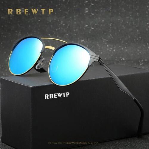 RBEWTP Brand 2019 Unisex Round Polarized Sunglasses Men Women Fashion Eyewear Coating Mirror Sun Glasses for Travel Sunglass 501