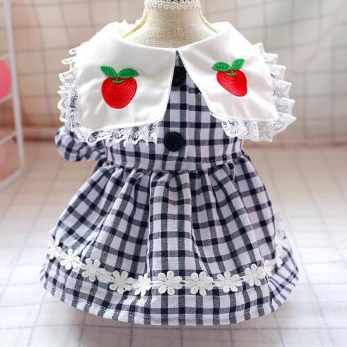 Dog Clothes Puppy Dog Teddy Schnauzer Pomeranian Chihuahua Bichon Dog Cute Pet Clothes Casual And Comfortable Red Apple Skirt